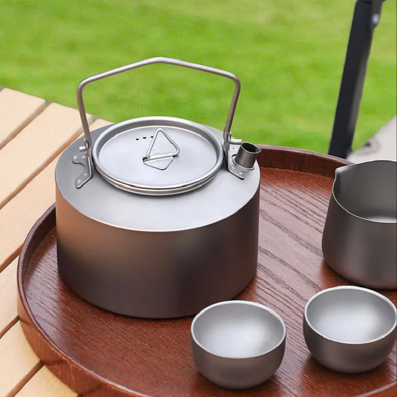 Camping Cooking Cup - Camping Titanium Water Kettle 950ml Ultralight