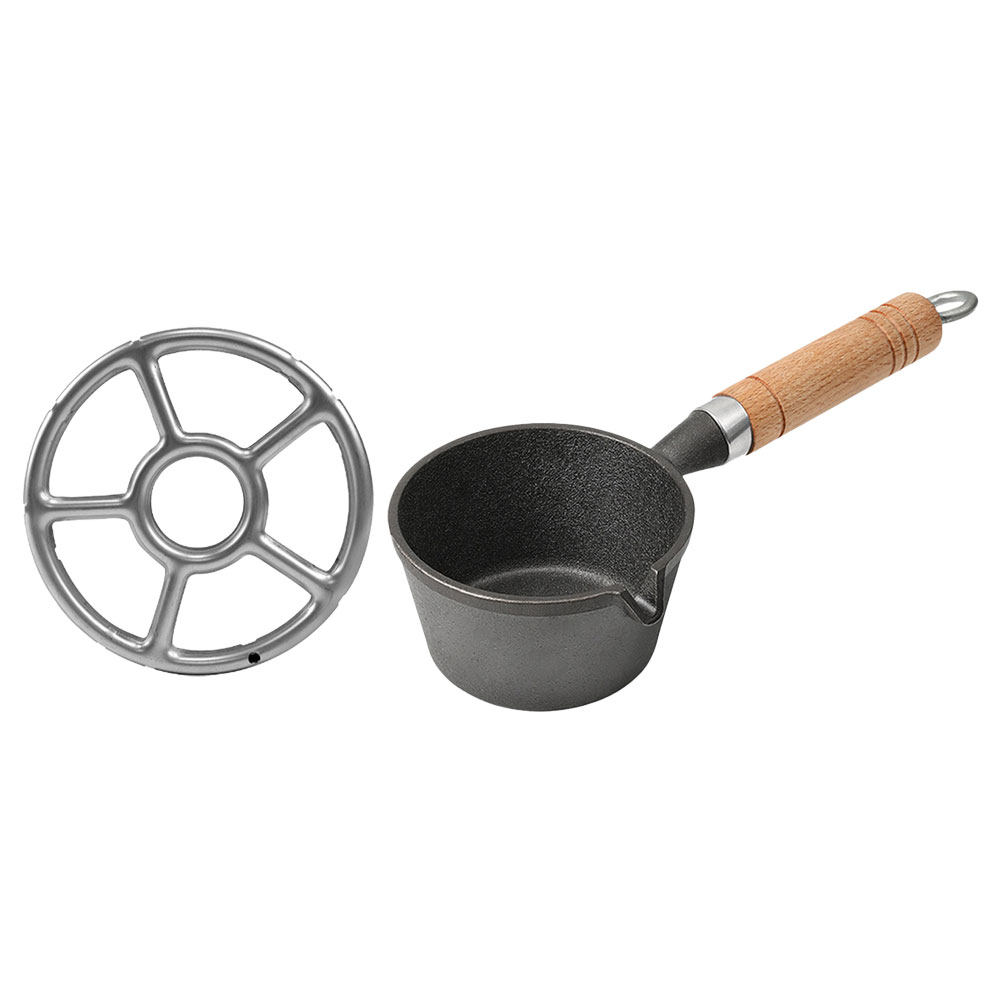 Mini Cast Iron Saucepan Style  - Camping Cooking Flat Top recension och pris