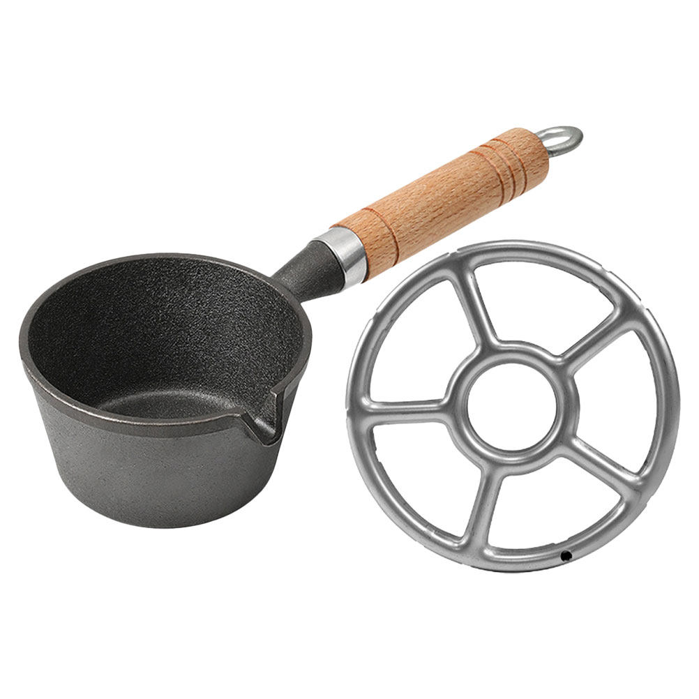 Mini Cast Iron Saucepan Style  - Camping Cooking Flat Top recension och pris