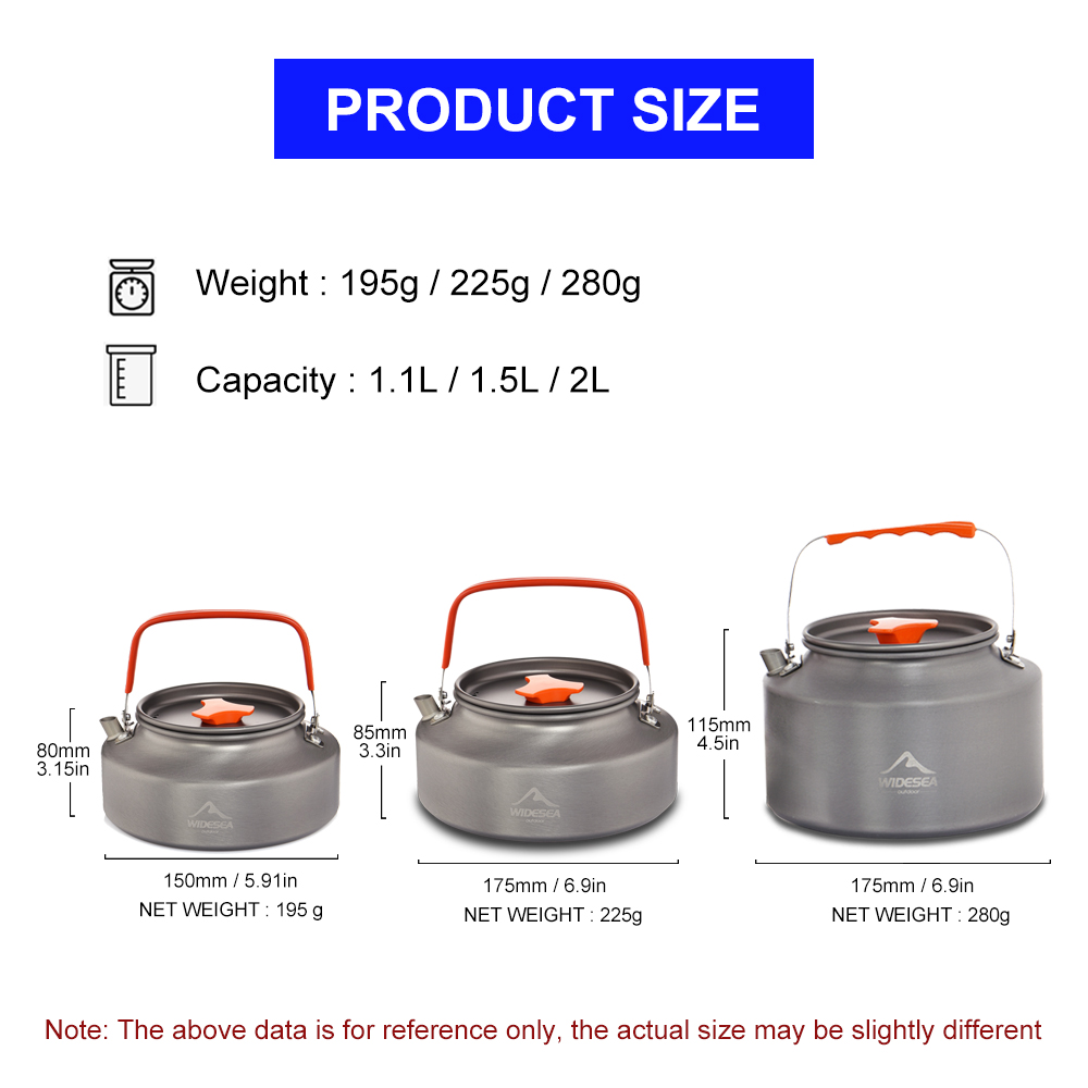 Widesea 1.1L 2L1.5L Camping Wa - Camping Cooking Full Set recension och pris