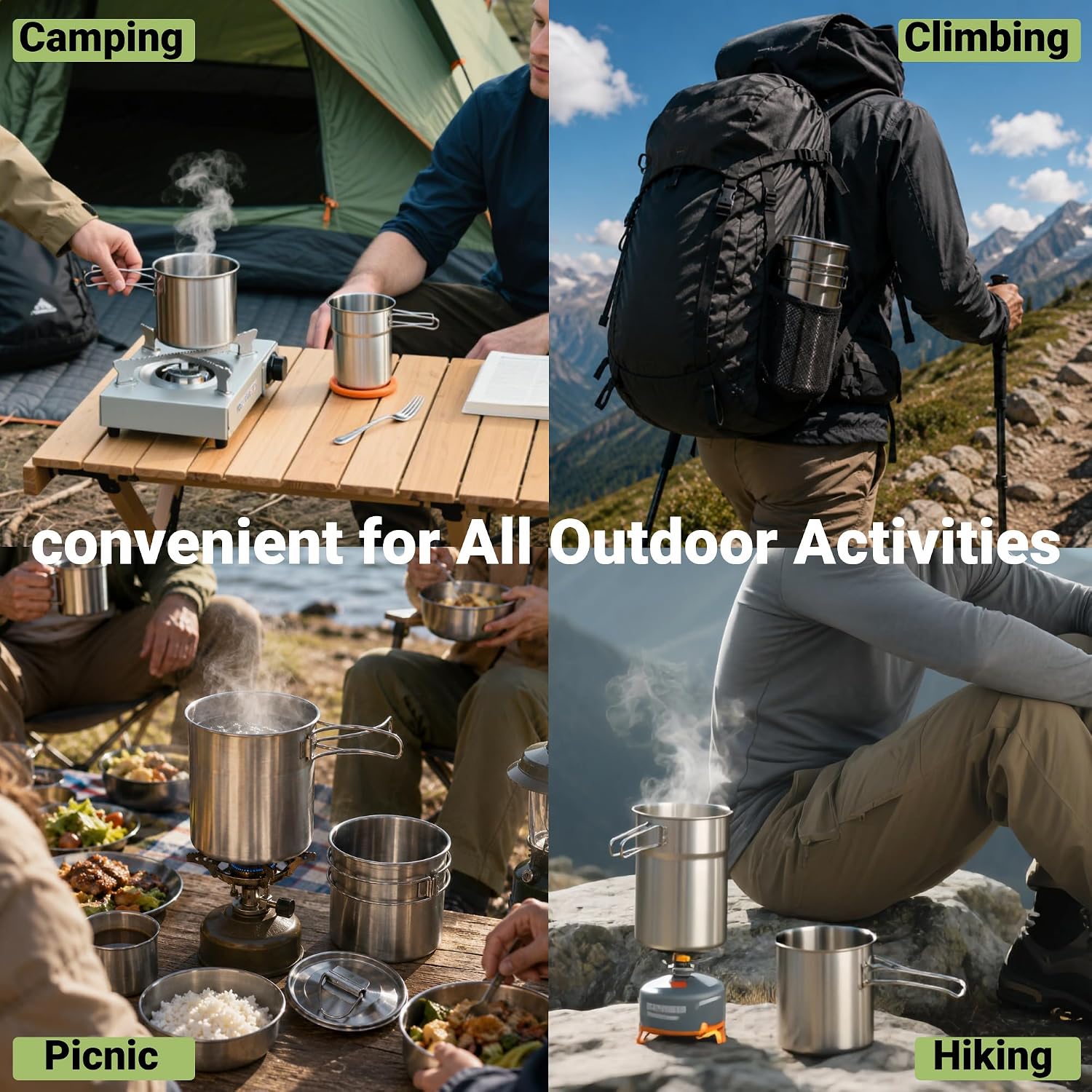 Foldable Camping Cups Mugs Cam - Camping Cooking Cup recension och pris