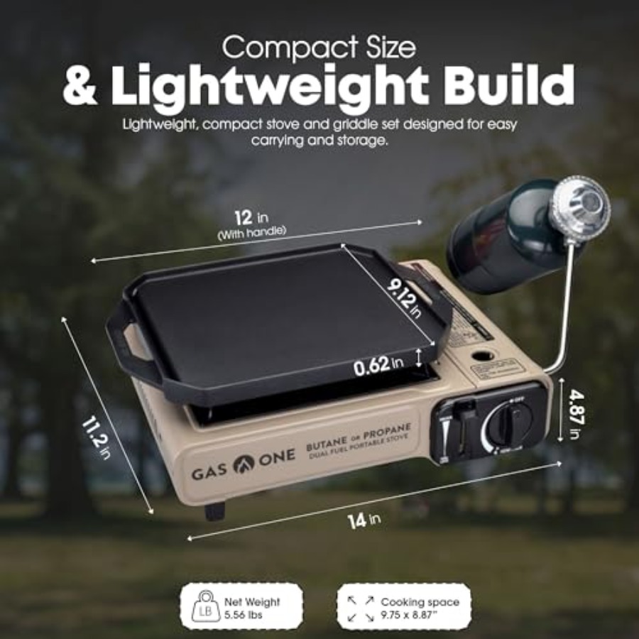 GasOne GS-3400P-KIT Propane or - Camping Cooking Flat Top recension och pris