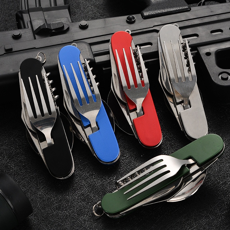 4 in 1 Folding Tableware Detac - Camping Cooking Knife recension och pris
