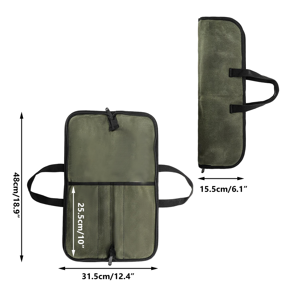 Waxed Canvas Knife Roll Bag Mu - Camping Cooking Knife recension och pris
