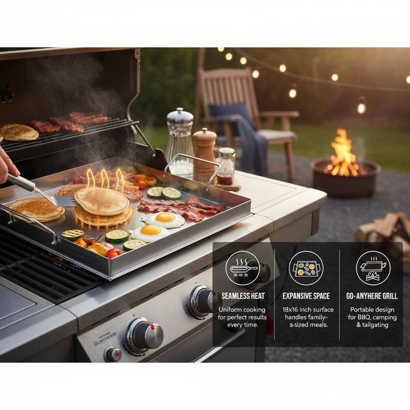 Universal Flat Top Griddle 18x - Camping Outdoor Cooking Equipment recension och pris