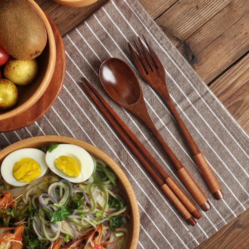 Wooden Dining Set Spoon Chopst - Camping Cooking Dining Set recension och pris