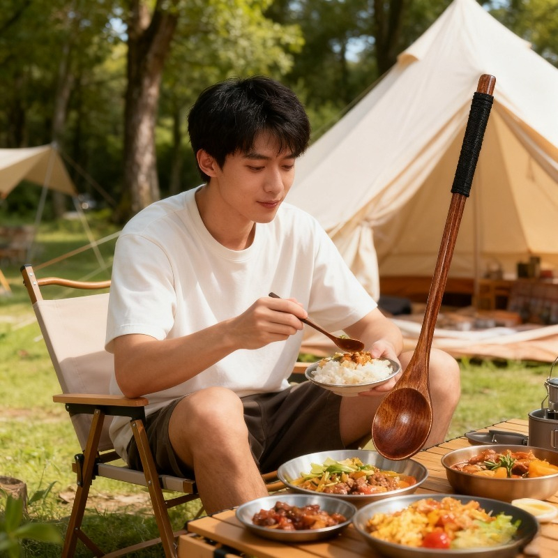 Wooden Dining Set Spoon Chopst - Camping Cooking Dining Set recension och pris