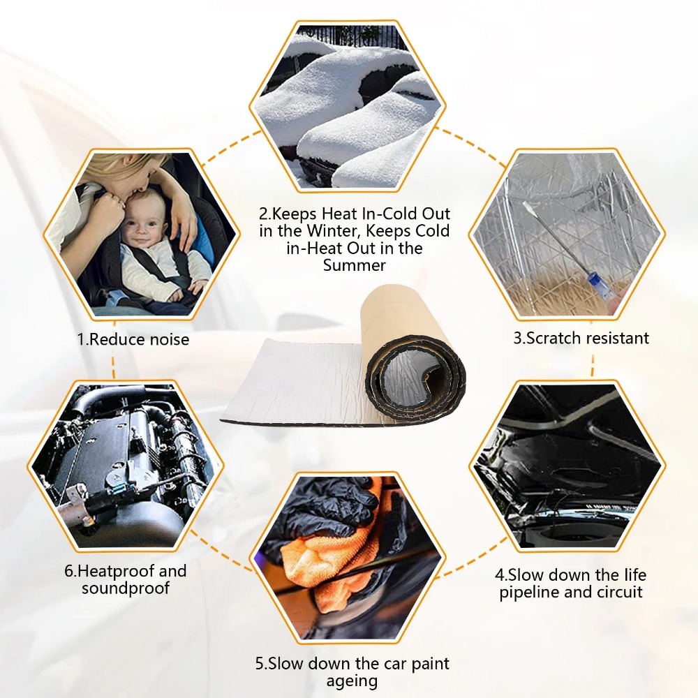 5/10MM Sound Deadener Heat Ins - Aluminum Foil Heavy Duty recension och pris