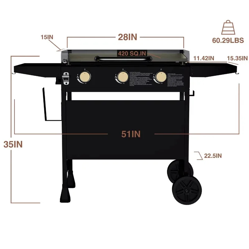 Wheeled Outdoor Flat-Top Cooki - Camping Cooking Flat Top recension och pris