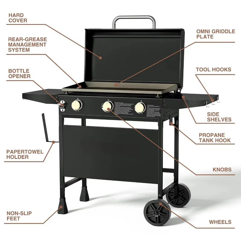Wheeled Outdoor Flat-Top Cooki - Camping Cooking Flat Top recension och pris