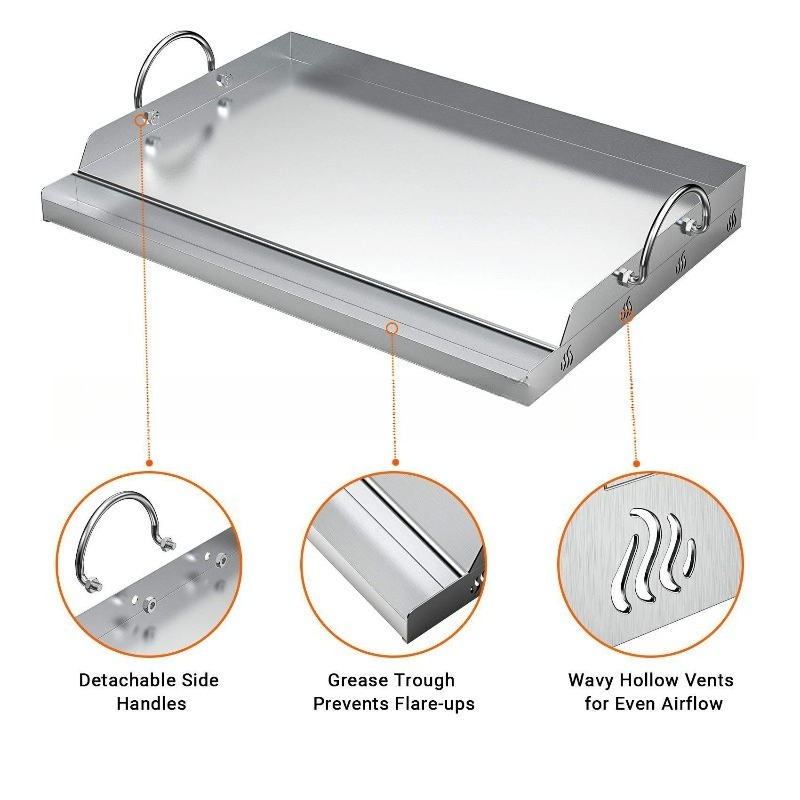Stainless Steel Griddle BBQ To - Camping Cooking Flat Top recension och pris