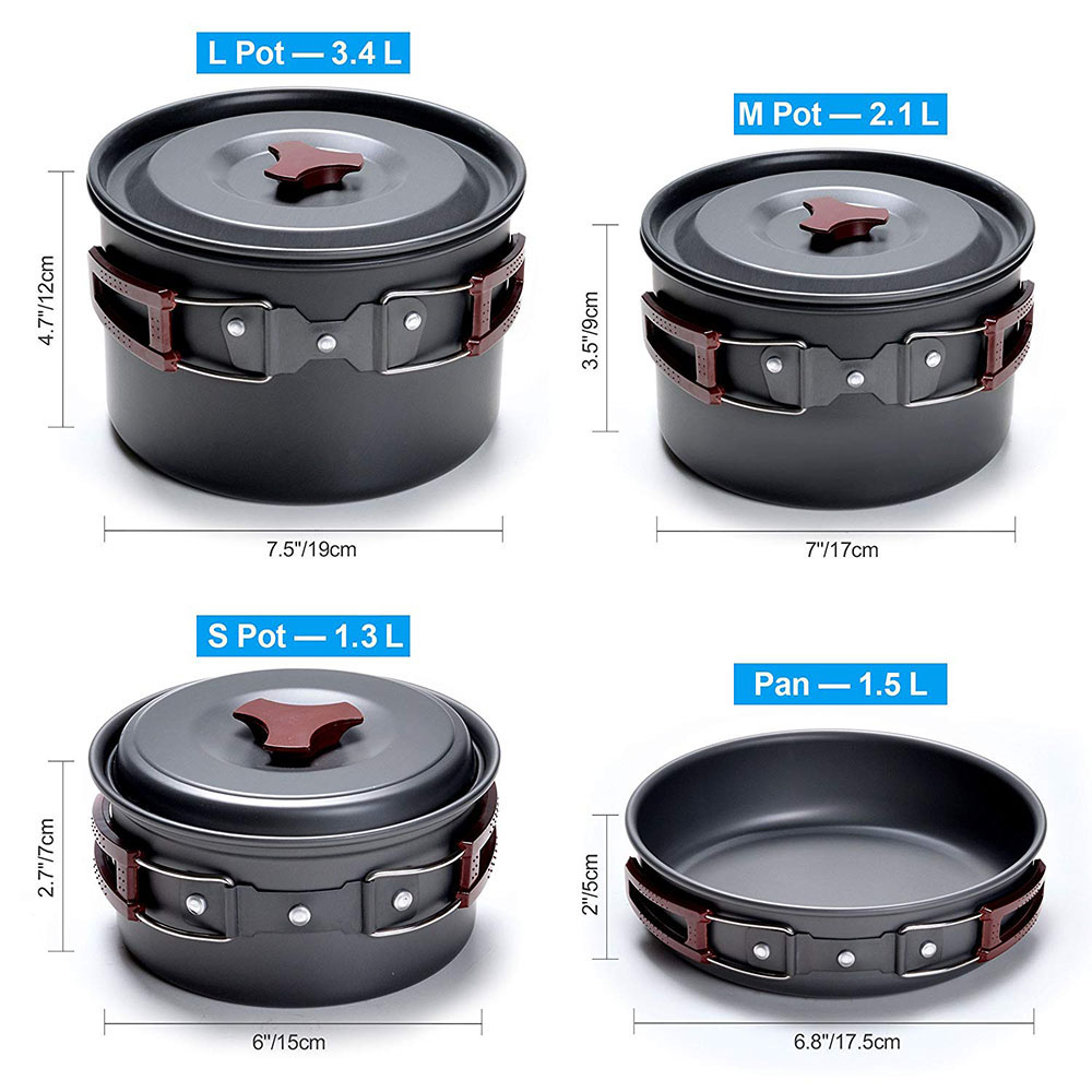 Outdoor Camping Cookware Kit N - Camping Cooking Full Set recension och pris