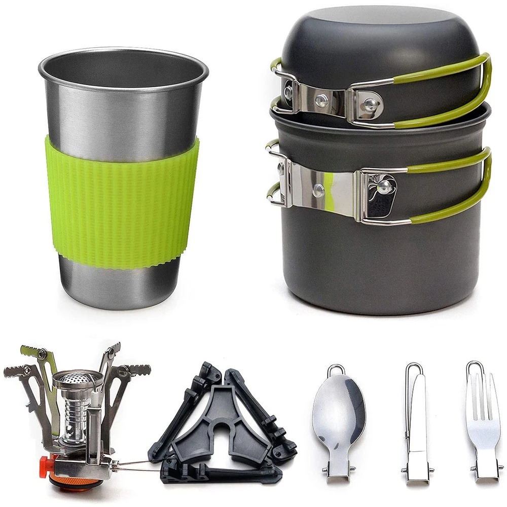 Camping Cookware Kit with Stov - Camping Cooking Mesh recension och pris